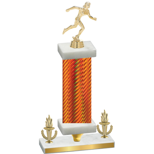 Premium Single Orange Carbon Fiber Victory Running Trophy