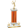 Premium Single Orange Carbon Fiber First Place Tennis Trophy