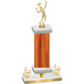 Premium Single Orange Carbon Fiber Fourth Place Tennis Trophy