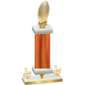 Premium Single Orange Carbon Fiber Third Place Football Trophy