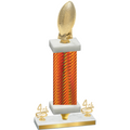 Premium Single Orange Carbon Fiber Fourth Place Football Trophy
