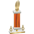 Premium Single Orange Carbon Fiber Victory Football Trophy