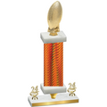 Premium Single Orange Carbon Fiber Year Football Trophy