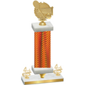 Premium Single Orange Carbon Fiber Fourth Place Tennis Trophy