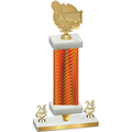 Premium Single Orange Carbon Fiber Year Tennis Trophy