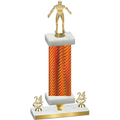 Premium Single Orange Carbon Fiber Year Wrestling Trophy
