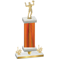 Premium Single Orange Carbon Fiber First Place Volleyball Trophy