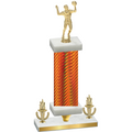 Premium Single Orange Carbon Fiber Victory Volleyball Trophy