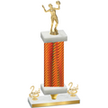 Premium Single Orange Carbon Fiber Second Place Volleyball Trophy