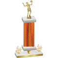 Premium Single Orange Carbon Fiber Fourth Place Volleyball Trophy