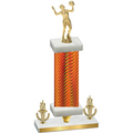 Premium Single Orange Carbon Fiber Victory Volleyball Trophy