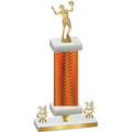 Premium Single Orange Carbon Fiber Year Volleyball Trophy
