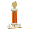 Premium Single Orange Carbon Fiber First Place Volleyball Trophy