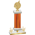 Premium Single Orange Carbon Fiber Second Place Volleyball Trophy