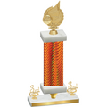 Premium Single Orange Carbon Fiber Third Place Volleyball Trophy