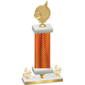 Premium Single Orange Carbon Fiber Fourth Place Volleyball Trophy
