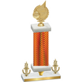 Premium Single Orange Carbon Fiber Victory Volleyball Trophy