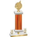 Premium Single Orange Carbon Fiber Year Volleyball Trophy
