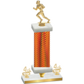 Premium Single Orange Carbon Fiber Fourth Place Football Trophy