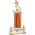 Premium Single Orange Carbon Fiber Victory Football Trophy