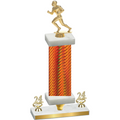 Premium Single Orange Carbon Fiber Year Football Trophy