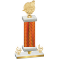 Premium Single Orange Carbon Fiber Fourth Place Swimming Trophy
