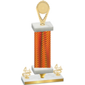 Premium Single Orange Carbon Fiber Fourth Place Insert Trophy