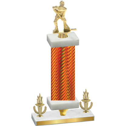 Premium Single Orange Carbon Fiber Victory Hockey Trophy