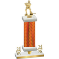 Premium Single Orange Carbon Fiber Year Hockey Trophy