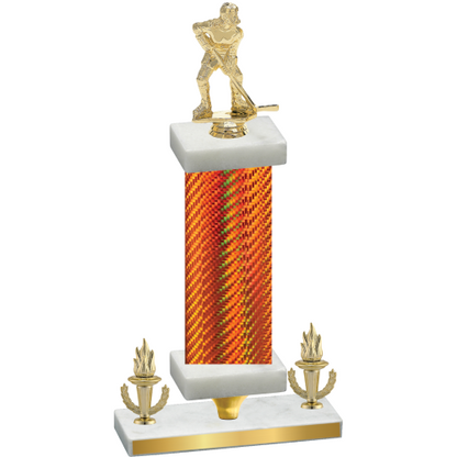 Premium Single Orange Carbon Fiber Victory Hockey Trophy