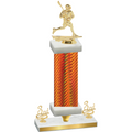 Premium Single Orange Carbon Fiber Third Place Lacrosse Trophy