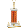 Premium Single Orange Carbon Fiber Second Place Victory Trophy
