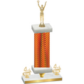 Premium Single Orange Carbon Fiber Fourth Place Victory Trophy