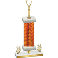 Premium Single Orange Carbon Fiber Year Victory Trophy