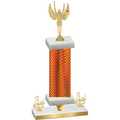 Premium Single Orange Carbon Fiber Third Place Victory Trophy