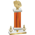 Premium Single Orange Carbon Fiber Victory Basketball Trophy