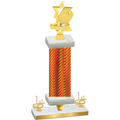Premium Single Orange Carbon Fiber First Place Pickleball Trophy