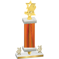 Premium Single Orange Carbon Fiber Year Pickleball Trophy
