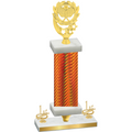 Premium Single Orange Carbon Fiber First Place Pickleball Trophy