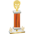 Premium Single Orange Carbon Fiber Fourth Place Pickleball Trophy