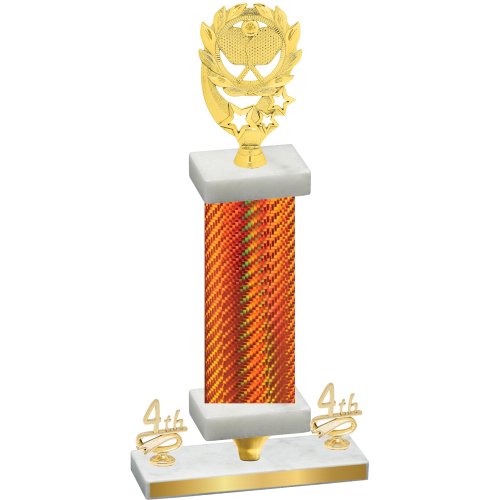 Premium Single Orange Carbon Fiber Fourth Place Pickleball Trophy