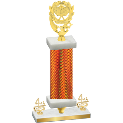 Premium Single Orange Carbon Fiber Fourth Place Pickleball Trophy