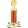 Premium Single Orange Carbon Fiber Victory Pickleball Trophy