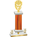 Premium Single Orange Carbon Fiber Year Pickleball Trophy