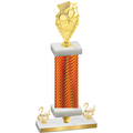 Premium Single Orange Carbon Fiber Second Place Pickleball Trophy