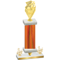 Premium Single Orange Carbon Fiber Third Place Pickleball Trophy