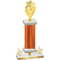 Premium Single Orange Carbon Fiber Fourth Place Pickleball Trophy