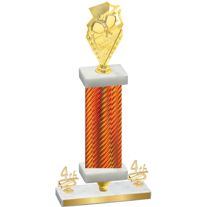 Premium Single Orange Carbon Fiber Fourth Place Pickleball Trophy