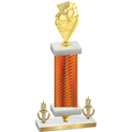 Premium Single Orange Carbon Fiber Victory Pickleball Trophy