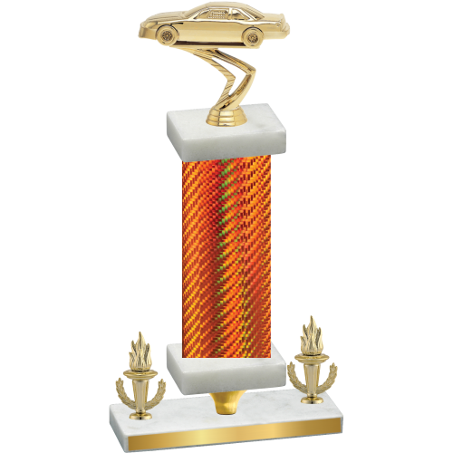 Premium Single Orange Carbon Fiber Victory Cars Trophy
